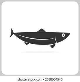 Fischsymbol, Vektorgrafik auf weißem Hintergrund. Die Tiere leben unter Wasser.