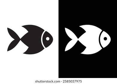 Fish icon vector on White Background ,Vector Art Illustration on white background.