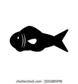 Fischsymbol, Vektorgrafik. Zeichen für Meeresfrüchte. Lebensmittelsymbol oder -logo.