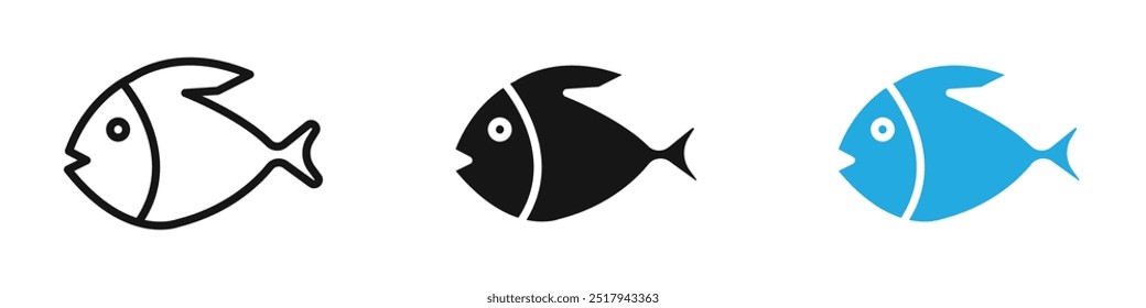 Fish icon vector set illustration