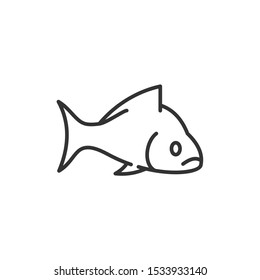 Fish Icon vector sign isolated for graphic and web design. Fish symbol template color editable on white background.