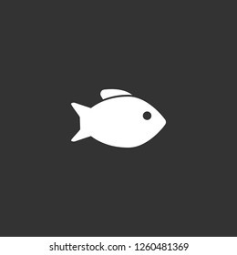 fish icon vector. fish sign on black background. fish icon for web and app