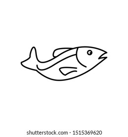 fish icon vector in simple style template