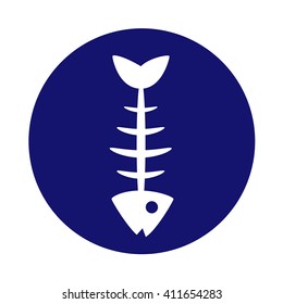 Fish icon. Fish icon vector. The simple fish symbol. The icon of the fish bones. Icon eaten by fish. Fish skeleton icon. Fishing icon