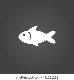 fish icon vector, solid logo illustration, pictogram isolated on black