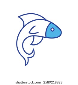 Fish icon vector stock illustration