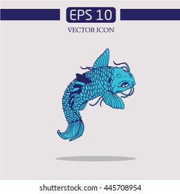 fish icon vector.Japanese Koi Fish 