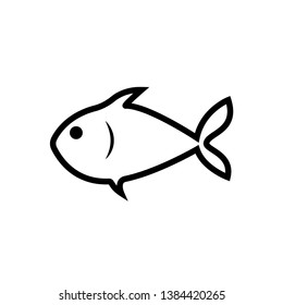 Fish Icon. Water Animal Illustration or Food Ingredient As A Simple Vector Sign & Trendy Symbol for Design and Websites, Presentation or Mobile Application.