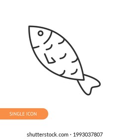 Fish icon for web design, menu, app, poster, ads, postcard and magazine