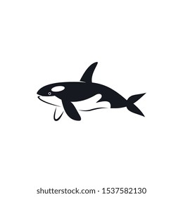 
Fish icon. whale logo template. Creative vector symbol of a fishing club or fish shop.