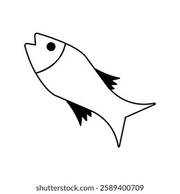 fish icon with white background vector stock illustration