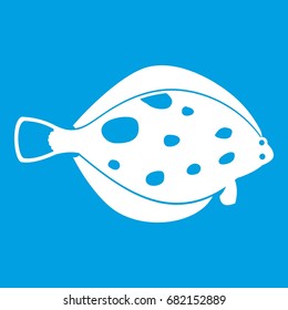 Fish icon white isolated on blue background vector illustration