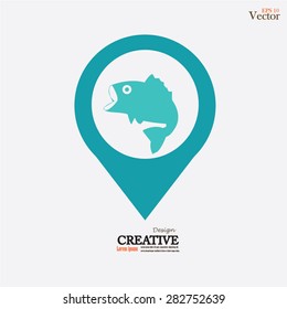fish icon.fish.vector illustration.