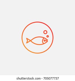 Fish icon.gradient illustration isolated vector sign symbol