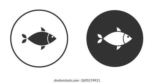 Colección de iconos de peces. Iconos planos rellenos