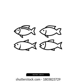 fish icons collection icon vector illustration logo template