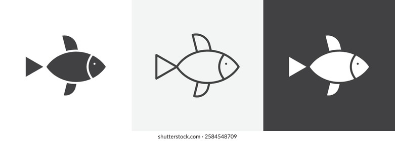 Fish icons graphics pack vectors.