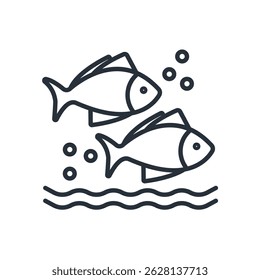 fish icons isolated on White Background. Flat style design