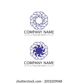 fish icons and logo design showing aquatic and animals logo tails and gills