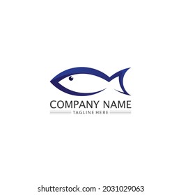 fish icons and logo design showing aquatic and animals logo tails and gills