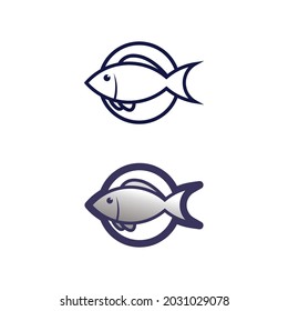 fish icons and logo design showing aquatic and animals logo tails and gills