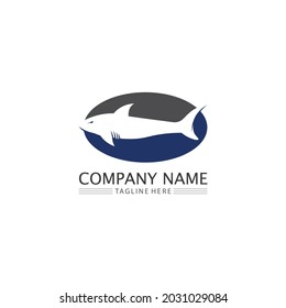 fish icons and logo design showing aquatic and animals logo tails and gills