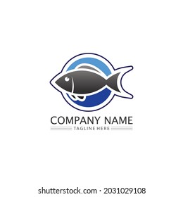 fish icons and logo design showing aquatic and animals logo tails and gills