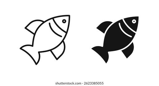 Iconos de pescado sobre fondo blanco para el Web