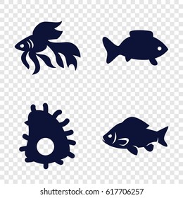 Fish icons set. set of 4 fish filled icons such as fish