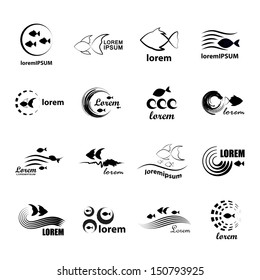 Fish Icons Set - Isolated On White Background - Vector Illustration, Graphic Design Editable For Your Design. Fish Logo