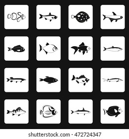 Fish icons set in simple style. Sea fish set collection vector illustration