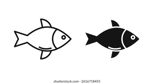 Fish icons set for website design