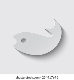 Fish Icons with shadow on a grey background