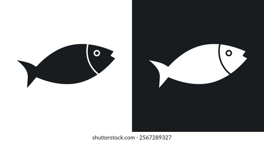 Fish icons in solid black and white colors