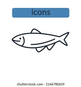 fish icons  symbol vector elements for infographic web
