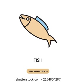 fish icons  symbol vector elements for infographic web