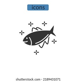 fish icons  symbol vector elements for infographic web