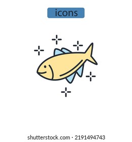 fish icons  symbol vector elements for infographic web