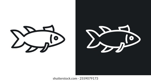 Fish icons. vector set in black colors