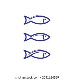 fish icons and vector showing aquatic and animals logo tails and gills