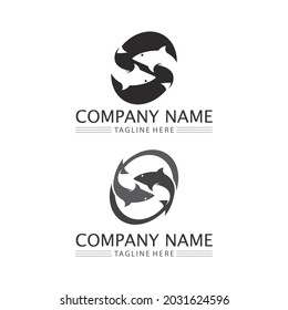 fish icons and vector showing aquatic and animals logo tails and gills