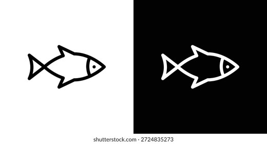 Fish icons vector.Editable stroke.linear style sign