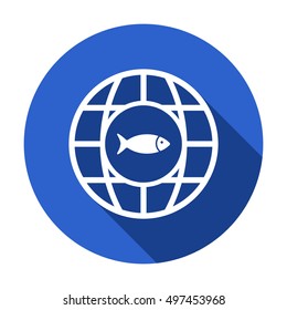 Fish Icon,vector. Flat design.