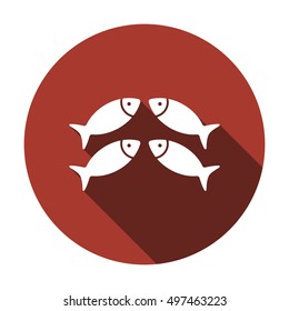 Fish Icon,vector. Flat design.