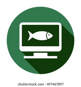 Fish Icon,vector. Flat design.