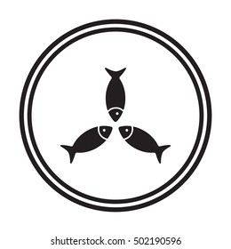 Fish Icon,vector. Flat design.