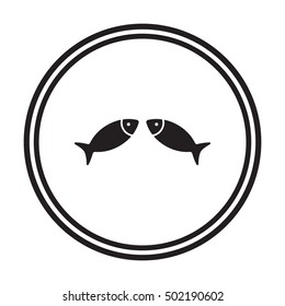 Fish Icon,vector. Flat design.