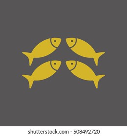 Fish Icon,vector. Flat design.
