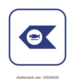 Fish Icon,vector. Flat design.
