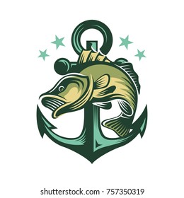Fish illustration with anchor